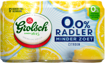 Grolsch 0.0% Radler Minder Zoet sixpack met blikjes van 33cl